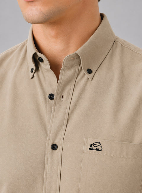 ADRO Premium Oxford Cotton Casual Shirt – Sandstone
