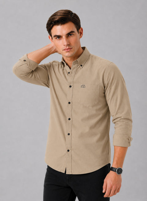 ADRO Premium Oxford Cotton Casual Shirt – Sandstone