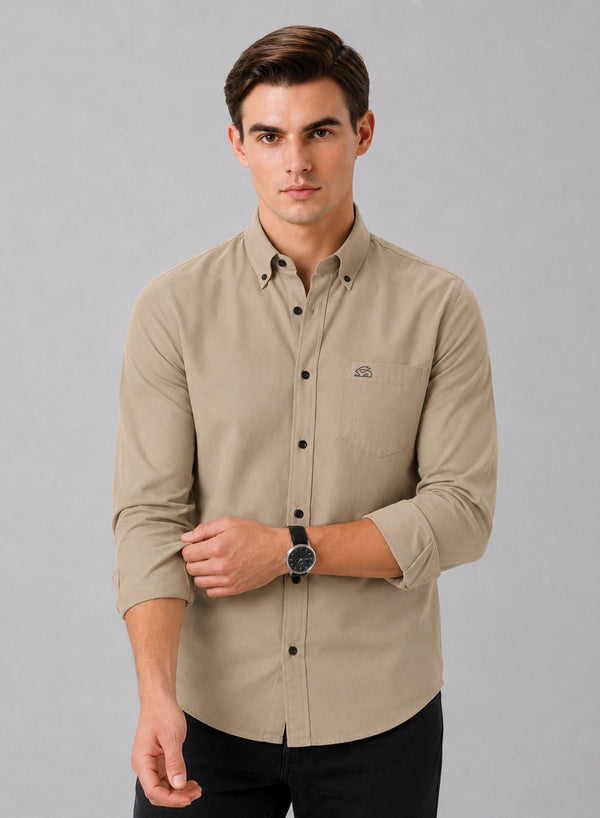 ADRO Premium Oxford Cotton Casual Shirt – Sandstone