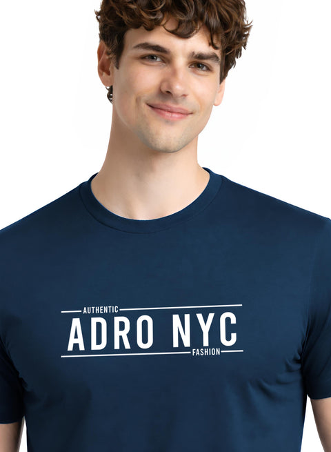 Adro Mens Branded Logo Printed T-Shirt | Typography Print 100% Cotton T shirt | Stylish Tee Summer Regular Fit Graphic Tshirt