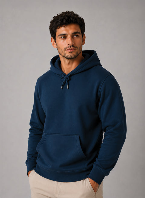 ADRO Hoodie for men | 300 GSM Cotton Fleece Warm & Soft Fabric | Mens Hoodies | Casual Sweatshirt for Winter, Travel & Collage | Regular Fit Hooded Pullover | Ocean Teal