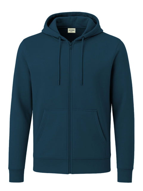 Adro Men’s Regular Fit Zip-Up Hoodie for man | 320 GSM Cotton Poly Fleece Zipper Sweatshirt with Soft Fabric & Printed Hoodies