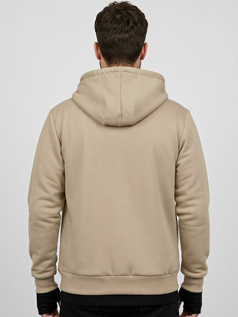 Adro Travel Hoodie for Men | Mens Multi Utility Zipper Hoodies| 320 GSM Soft Cotton |Men's Winter Sweatshirt | Waterproof Pockets Zip-Up Jacket with Hood Eye Shade