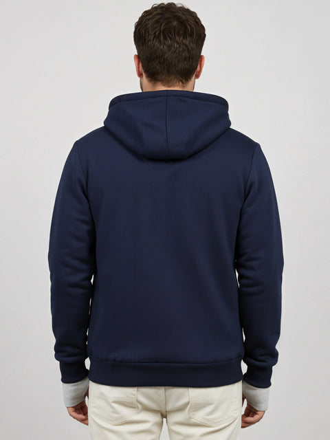 Adro Travel Hoodie for Men | Mens Multi Utility Zipper Hoodies| 320 GSM Soft Cotton |Men's Winter Sweatshirt | Waterproof Pockets Zip-Up Jacket with Hood Eye Shade