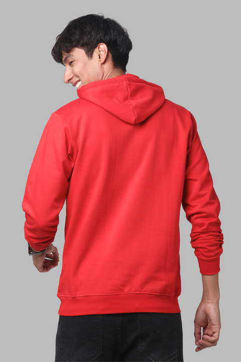 Buy Men s Cotton Solid Red Hoodie Online ADRO
