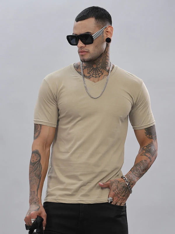 Adro Men’s Round Neck T-Shirt | 95% Cotton 5% Lycra | Trendy Look
