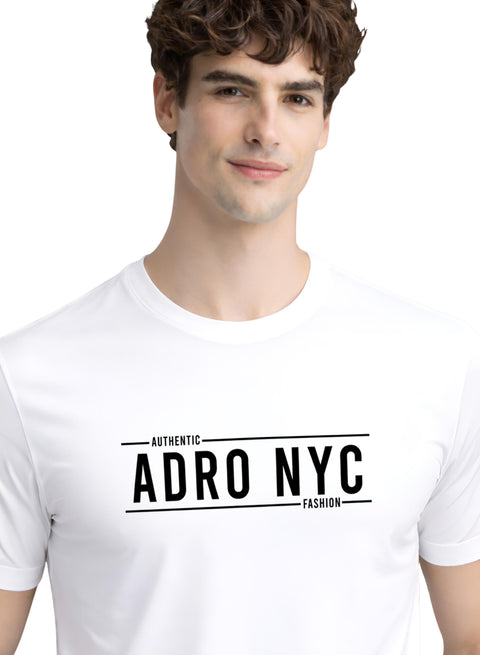 Adro Mens Branded Logo Printed T-Shirt | Typography Print 100% Cotton T shirt | Stylish Tee Summer Regular Fit Graphic Tshirt