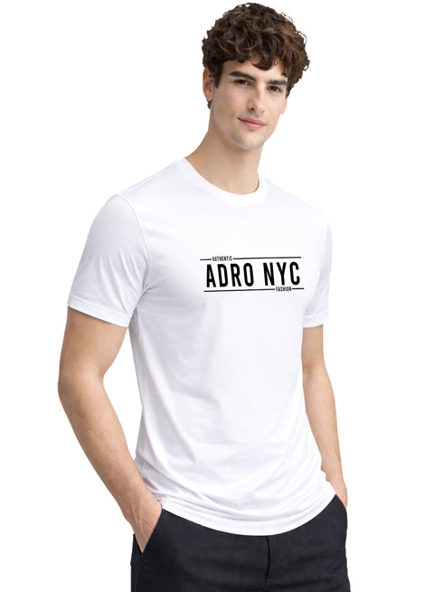 Adro Mens Branded Logo Printed T-Shirt | Typography Print 100% Cotton T shirt | Stylish Tee Summer Regular Fit Graphic Tshirt