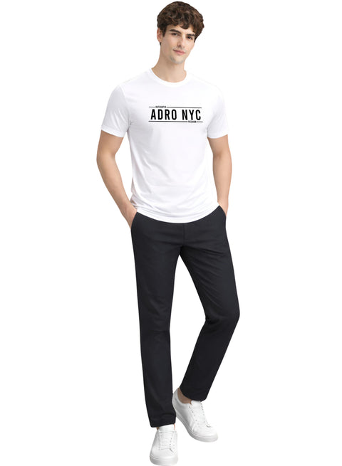 Adro Mens Branded Logo Printed T-Shirt | Typography Print 100% Cotton T shirt | Stylish Tee Summer Regular Fit Graphic Tshirt
