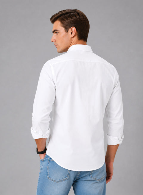 ADRO Premium Oxford Cotton Casual Shirt – White
