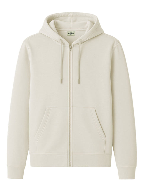 Adro Men’s Regular Fit Zip-Up Hoodie for man | 320 GSM Cotton Poly Fleece Zipper Sweatshirt with Soft Fabric & Printed Hoodies