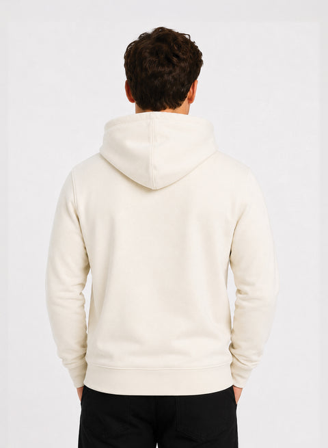 ADRO Hoodie for men | 300 GSM Cotton Fleece Warm & Soft Fabric | Mens Hoodies | Casual Sweatshirt for Winter, Travel & Collage | Regular Fit Hooded Pullover | Ivory Sand