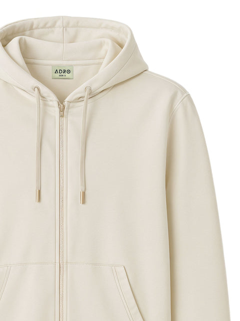 Adro Men’s Regular Fit Zip-Up Hoodie for man | 320 GSM Cotton Poly Fleece Zipper Sweatshirt with Soft Fabric & Printed Hoodies