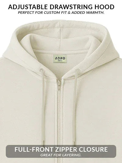 Adro Men’s Zipper Hoodie | Soft Fleece | Casual Streetwear