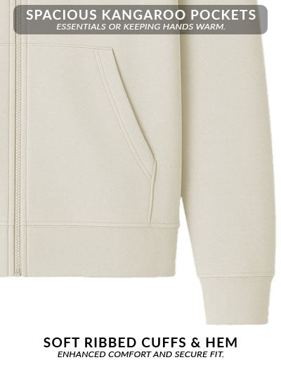 Adro Men’s Regular Fit Zip-Up Hoodie for man | 320 GSM Cotton Poly Fleece Zipper Sweatshirt with Soft Fabric & Printed Hoodies