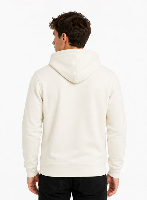 ADRO Zipper Hoodie for Men | 300 GSM Cotton Hoodies | Regular Fit Jacket for Men with Pockets | Sweatshirts with Zipper for Men | Ivory Sand