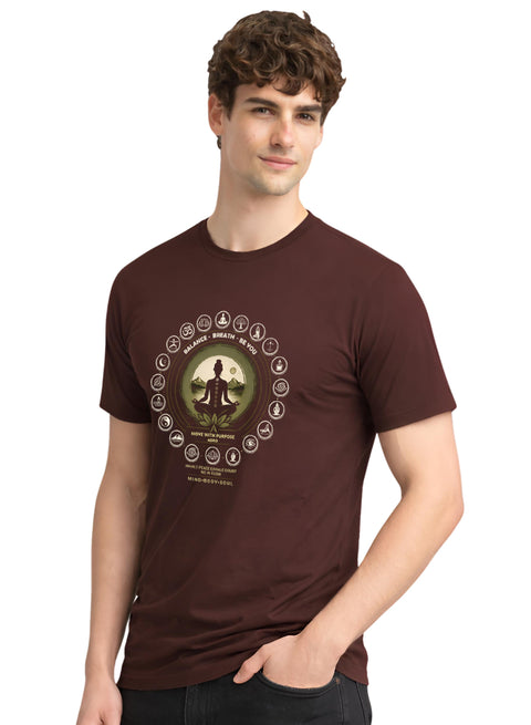 ADRO Yoga T-Shirt for Men | Mandala Printed Cotton Tshirt  | Regular Fit Casual T-Shirts | Premium Summer Tshirts