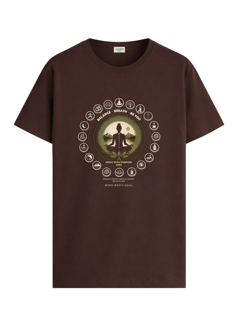 ADRO Yoga T-Shirt for Men | Mandala Printed Cotton Tshirt  | Regular Fit Casual T-Shirts | Premium Summer Tshirts