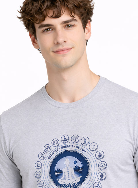 ADRO Yoga T-Shirt for Men | Mandala Printed Cotton Tshirt  | Regular Fit Casual T-Shirts | Premium Summer Tshirts