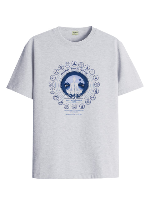 ADRO Yoga T-Shirt for Men | Mandala Printed Cotton Tshirt  | Regular Fit Casual T-Shirts | Premium Summer Tshirts