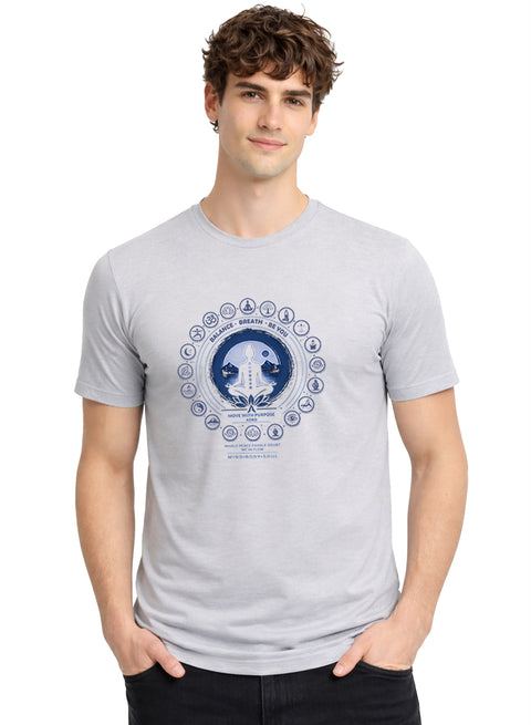 ADRO Yoga T-Shirt for Men | Mandala Printed Cotton Tshirt  | Regular Fit Casual T-Shirts | Premium Summer Tshirts