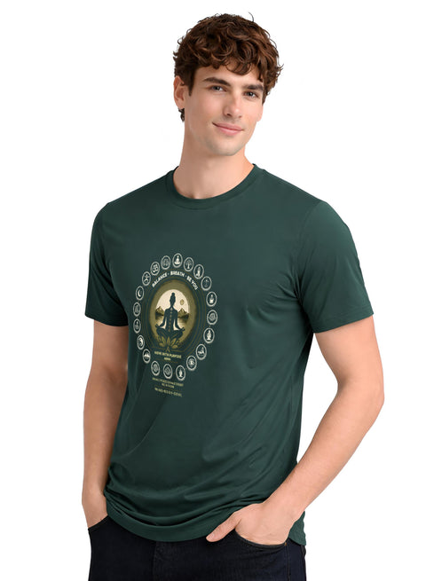 ADRO Yoga T-Shirt for Men | Mandala Printed Cotton Tshirt  | Regular Fit Casual T-Shirts | Premium Summer Tshirts