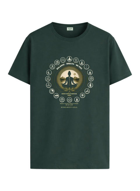 ADRO Yoga T-Shirt for Men | Mandala Printed Cotton Tshirt  | Regular Fit Casual T-Shirts | Premium Summer Tshirts