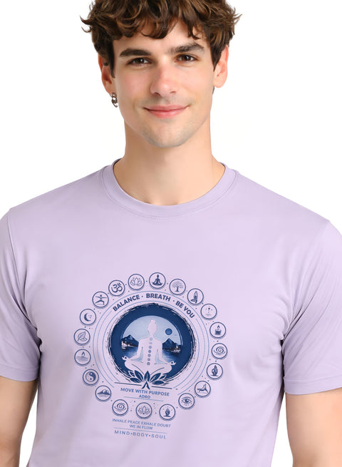 ADRO Yoga T-Shirt for Men | Mandala Printed Cotton Tshirt  | Regular Fit Casual T-Shirts | Premium Summer Tshirts