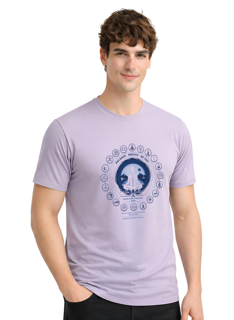 ADRO Yoga T-Shirt for Men | Mandala Printed Cotton Tshirt  | Regular Fit Casual T-Shirts | Premium Summer Tshirts