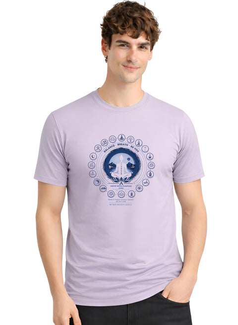 ADRO Yoga T-Shirt for Men | Mandala Printed Cotton Tshirt  | Regular Fit Casual T-Shirts | Premium Summer Tshirts
