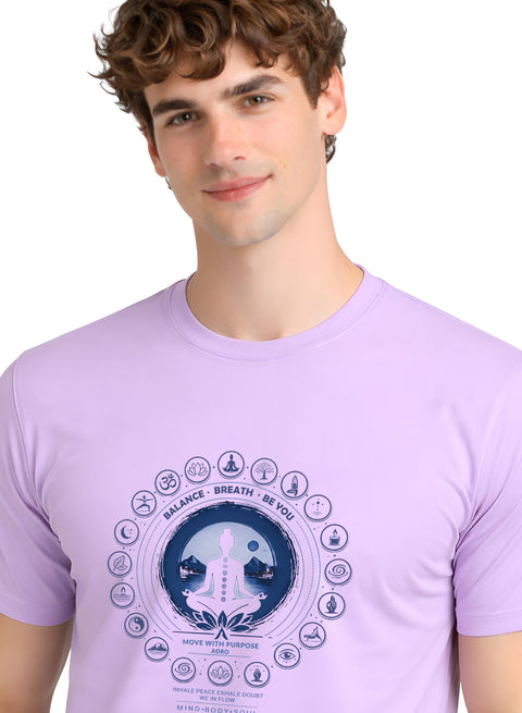 ADRO Yoga T-Shirt for Men | Mandala Printed Cotton Tshirt  | Regular Fit Casual T-Shirts | Premium Summer Tshirts
