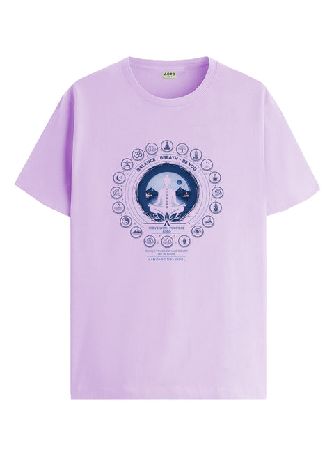 ADRO Yoga T-Shirt for Men | Mandala Printed Cotton Tshirt  | Regular Fit Casual T-Shirts | Premium Summer Tshirts