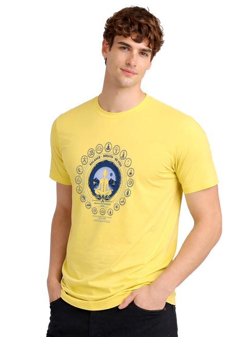 ADRO Yoga T-Shirt for Men | Mandala Printed Cotton Tshirt  | Regular Fit Casual T-Shirts | Premium Summer Tshirts