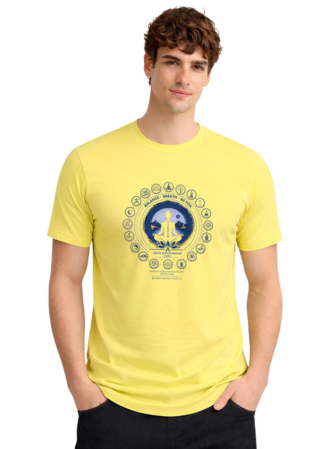 ADRO Yoga T-Shirt for Men | Mandala Printed Cotton Tshirt  | Regular Fit Casual T-Shirts | Premium Summer Tshirts