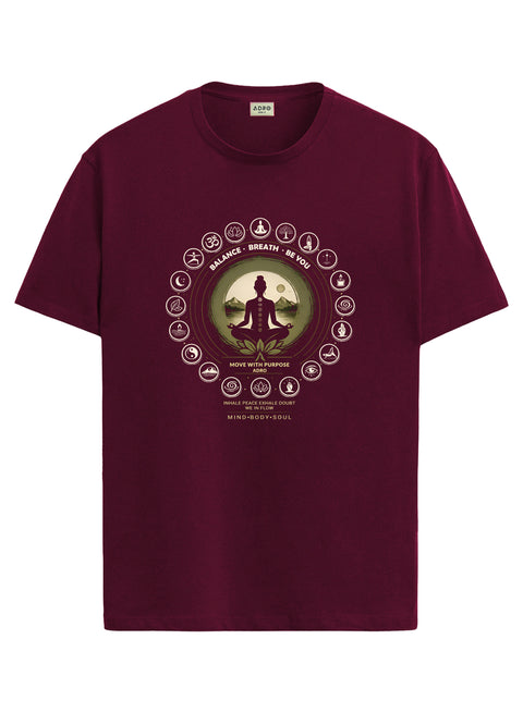 ADRO Yoga T-Shirt for Men | Mandala Printed Cotton Tshirt  | Regular Fit Casual T-Shirts | Premium Summer Tshirts
