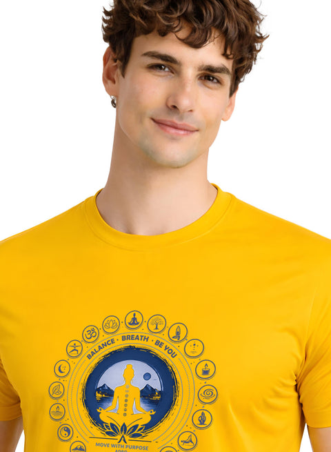 ADRO Yoga T-Shirt for Men | Mandala Printed Cotton Tshirt  | Regular Fit Casual T-Shirts | Premium Summer Tshirts