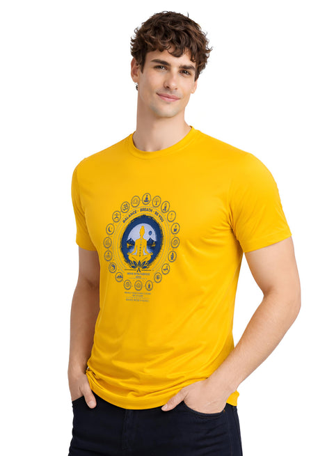 ADRO Yoga T-Shirt for Men | Mandala Printed Cotton Tshirt  | Regular Fit Casual T-Shirts | Premium Summer Tshirts