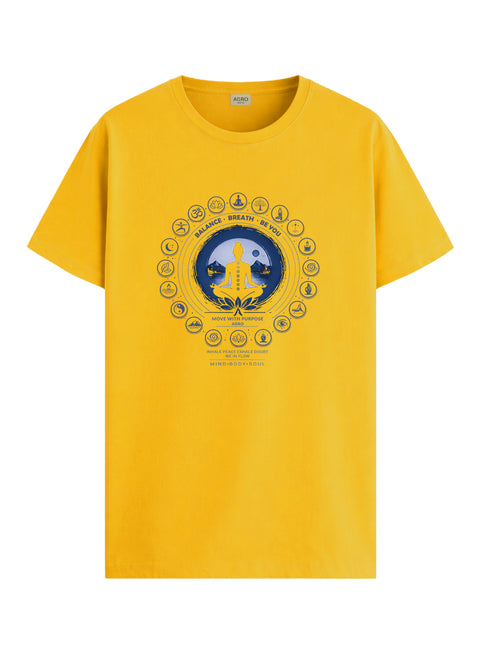 ADRO Yoga T-Shirt for Men | Mandala Printed Cotton Tshirt  | Regular Fit Casual T-Shirts | Premium Summer Tshirts