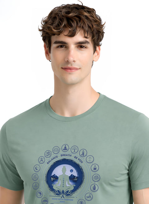 ADRO Yoga T-Shirt for Men | Mandala Printed Cotton Tshirt  | Regular Fit Casual T-Shirts | Premium Summer Tshirts