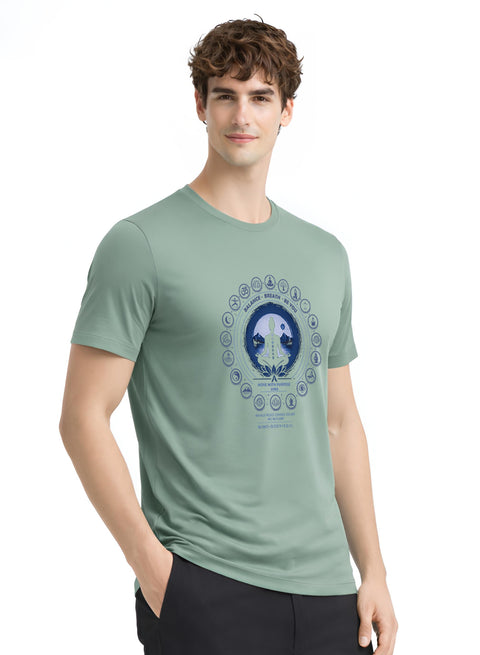 ADRO Yoga T-Shirt for Men | Mandala Printed Cotton Tshirt  | Regular Fit Casual T-Shirts | Premium Summer Tshirts