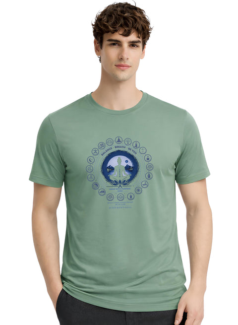 ADRO Yoga T-Shirt for Men | Mandala Printed Cotton Tshirt  | Regular Fit Casual T-Shirts | Premium Summer Tshirts