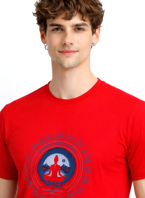 ADRO Yoga T-Shirt for Men | Mandala Printed Cotton Tshirt  | Regular Fit Casual T-Shirts | Premium Summer Tshirts