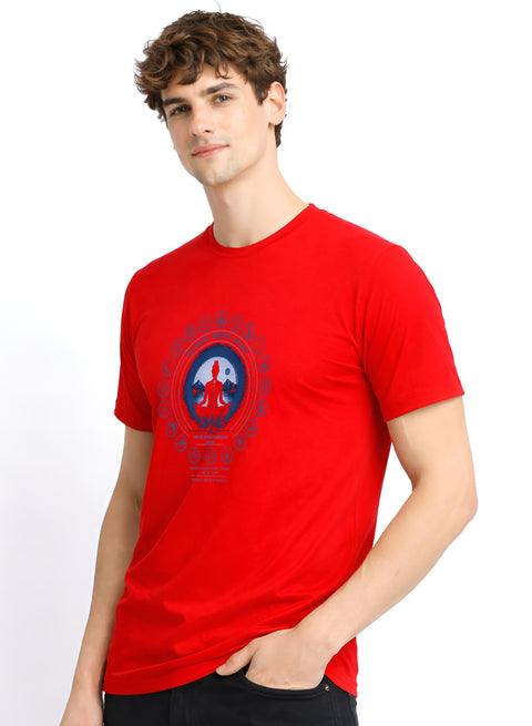 ADRO Yoga T-Shirt for Men | Mandala Printed Cotton Tshirt  | Regular Fit Casual T-Shirts | Premium Summer Tshirts