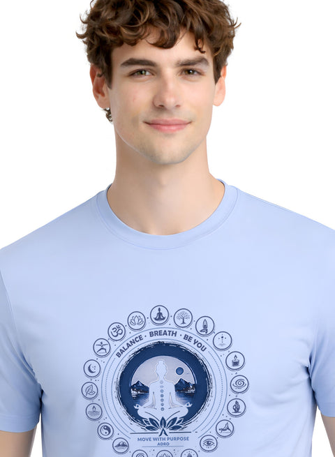 ADRO Yoga T-Shirt for Men | Mandala Printed Cotton Tshirt  | Regular Fit Casual T-Shirts | Premium Summer Tshirts