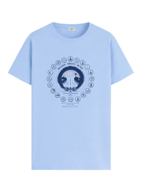 ADRO Yoga T-Shirt for Men | Mandala Printed Cotton Tshirt  | Regular Fit Casual T-Shirts | Premium Summer Tshirts