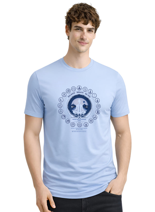 ADRO Yoga T-Shirt for Men | Mandala Printed Cotton Tshirt  | Regular Fit Casual T-Shirts | Premium Summer Tshirts