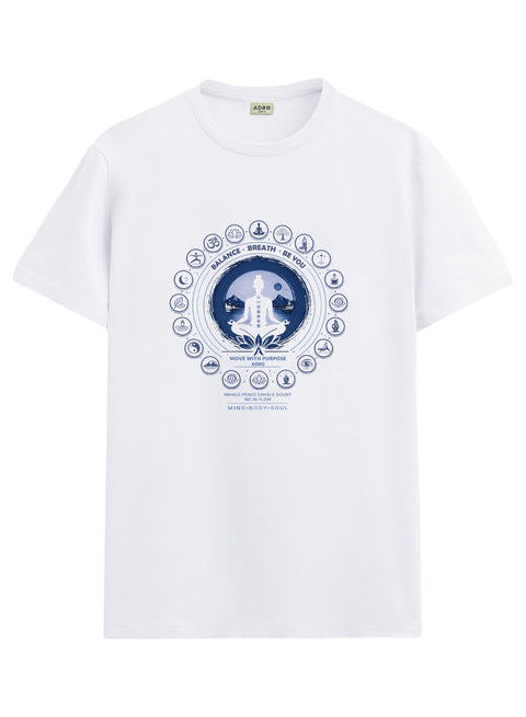 ADRO Yoga T-Shirt for Men | Mandala Printed Cotton Tshirt  | Regular Fit Casual T-Shirts | Premium Summer Tshirts
