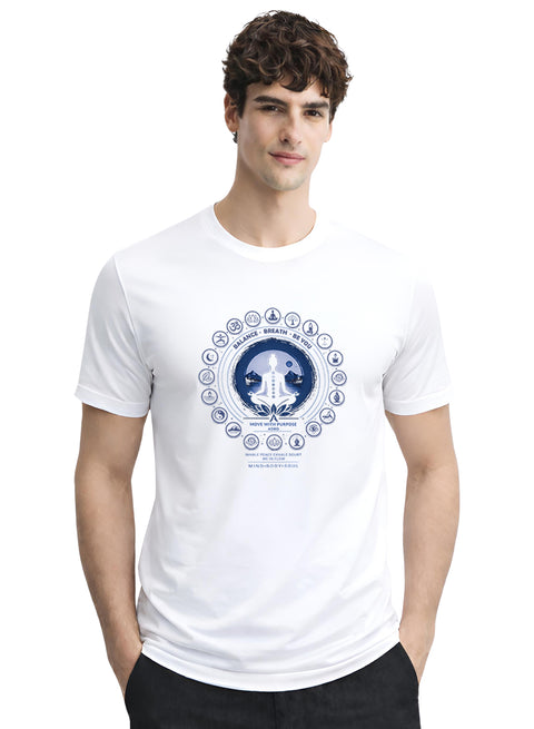 ADRO Yoga T-Shirt for Men | Mandala Printed Cotton Tshirt  | Regular Fit Casual T-Shirts | Premium Summer Tshirts
