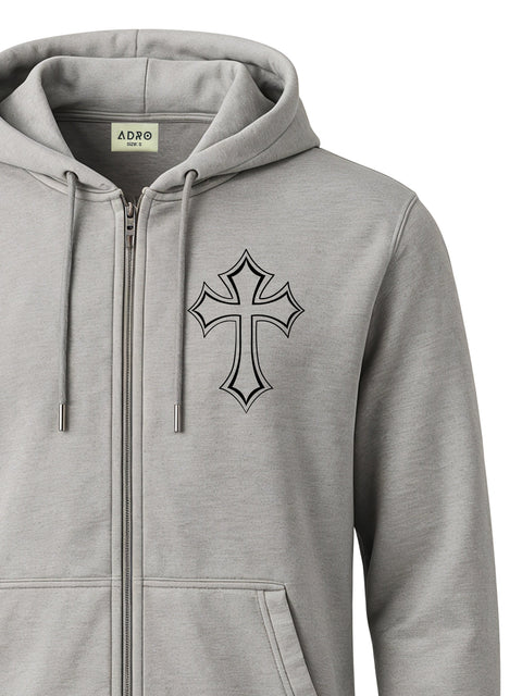 Adro Men’s Regular Fit Zip-Up Hoodie for man | 320 GSM Cotton Poly Fleece Zipper Sweatshirt with Soft Fabric & Printed Hoodies
