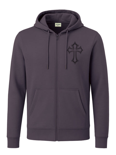 Adro Men’s Regular Fit Zip-Up Hoodie for man | 320 GSM Cotton Poly Fleece Zipper Sweatshirt with Soft Fabric & Printed Hoodies